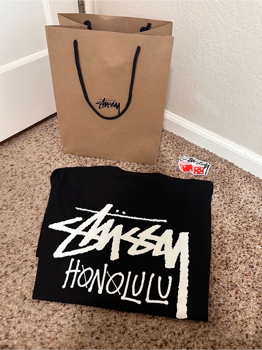 Stussy Black Honolulu T-shirt